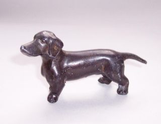 Antique/vintage Spelter Metal Dachshund Dog Figure Animal Ornament