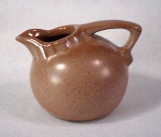 Vintage Frankoma Pottery Mini Ball Pitcher Light Brown Satin Euc