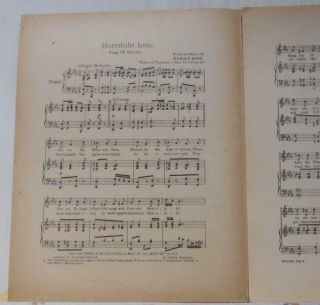 1915 VTG Hawaiian Sheet Music 