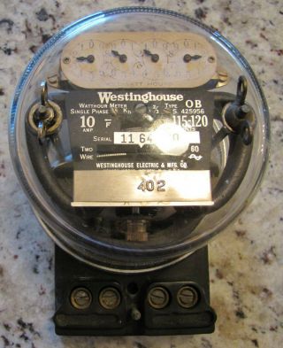 Vintage Westinghouse Watthour Meter Type Ob Single Phase From 1930