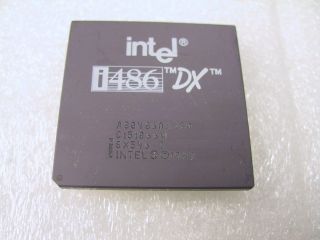Intel 486dx 50 A80486dx - 50 Sx546 Gold Ceramic Processor Vintage