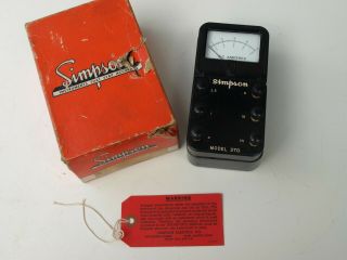 Vintage Simpson Model 370 Ac Ammeter Amp Meter Box