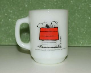 Vintage 1958 Peanuts Snoopy Anchor Hocking Allergic To Morning Milk Glass Mug