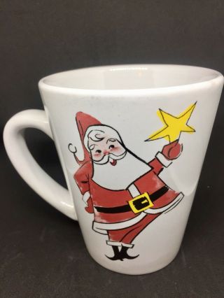 Vintage 50’s Mid Century Style Christmas Santa W/ Star Coffee Mug Cup