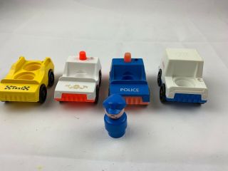 Vintage Fisher Price Little People Vehicles Driver Set Of 5 (fp 6)