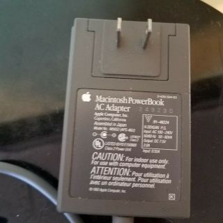 Apple Macintosh Mac Powerbook 180 AC Adapter M5652 APS - 46U DC 7.  5V 3.  0A VTG 2