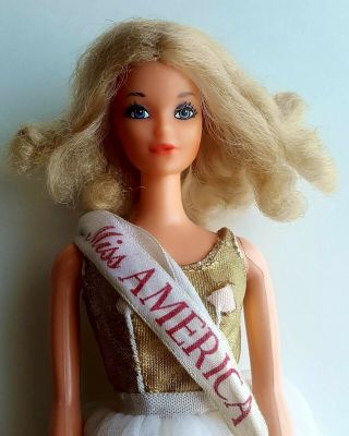 Vintage 1972 Miss America Quick Curl Barbie Doll Steffie Face Blonde