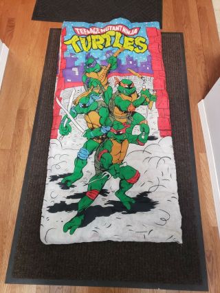 Vintage 1988 Tmnt Teenage Mutant Ninja Turtles Sleeping Bag 30 X 54 Inches