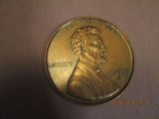 1972 Vintage Jumbo Oversize Fake Lincoln Penny Copper Plate Coin Paperweight