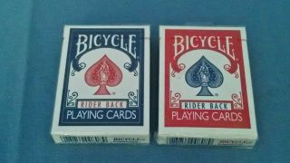 2 Deck Vintage Bicycle Rider Back 808 Playing Cards