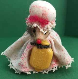 Vintage Fur Toys Made In West Germany Mouse With Tag Grandma Rare