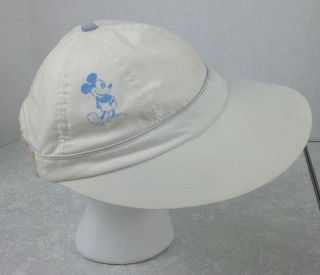 Vintage Disney Character Fashions White Sun Hat Wide Brim Mickey Mouse