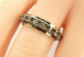 Vintage 9ct Gold And Silver Diamond Paste Eternity Ring