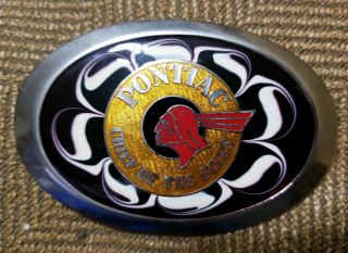 Vintage Pontiac “chief Of The Sixes” Belt Buckle Automotive Engine