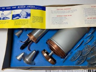 Vtg Mirro Cooky - Pastry Press And Decorator Set,  350 - M,  Cookie Press,  all there 3