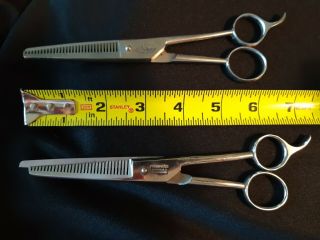 Vintage Pearlduck And Fromm Bros Thinning Shears,  Both Made In Germany