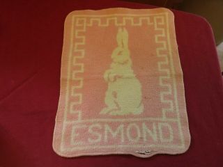 Vintage Esmond Rabbit Bunny Pink Doll Blanket Flannel