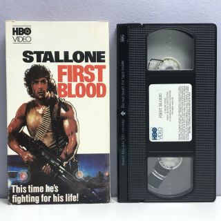 First Blood Rambo Vhs Video Tape Stallone Thorn Emi Hbo Vtg 1982 Nearly Rare