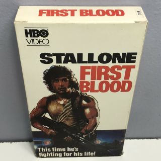 First Blood Rambo VHS Video Tape Stallone Thorn EMI HBO VTG 1982 Nearly Rare 3