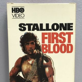 First Blood Rambo VHS Video Tape Stallone Thorn EMI HBO VTG 1982 Nearly Rare 4