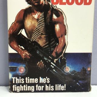 First Blood Rambo VHS Video Tape Stallone Thorn EMI HBO VTG 1982 Nearly Rare 5