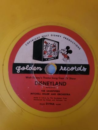 Disneyland And When You Wish Upon A Star Vintage Disney Golden Record,  D - 194