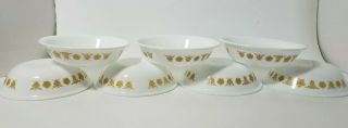 Vintage Corelle Butterfly Gold 5 3/8 In.  Berry Dessert Ice Cream Bowls Set Of 7