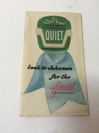 Vintage Ephemera Advertising,  Johnson Outboard Motors,  1954