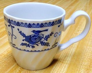 Vintage Johnson Brothers Cobalt Blue Indies Pattern Cup Mug