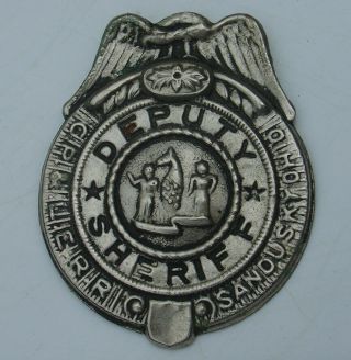 Vtg Toy Tin Badge Sheriff Cp&le Rr Cedar Point Lake Erie Railroad Sandusky Oh