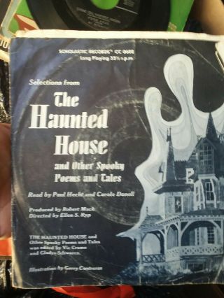 Schoolastic 1970 Record Vintage Halloween Haunted House Spooky Poems And Tales
