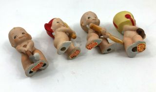 4 Vintage Lefton Kewpie Ceramic Babies Golf Football Baseball Tennis Sports 5