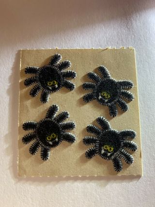 Vintage Sandylion Fuzzy Brown Back Sticker Mod Spiders