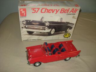 Vintage Amt 1957 Chevy Bel Air Convertible 1/16 Built Model Kit / Build