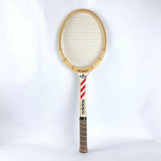 Vintage Adidas Ilie Nastase Wooden Tennis Racket Ads 040