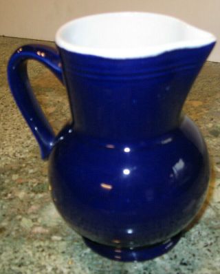 Blue Pitcher Emile Henry France 15.  03 Baking Cookware Vintage 5 1/2 " Tall 2 Cup?