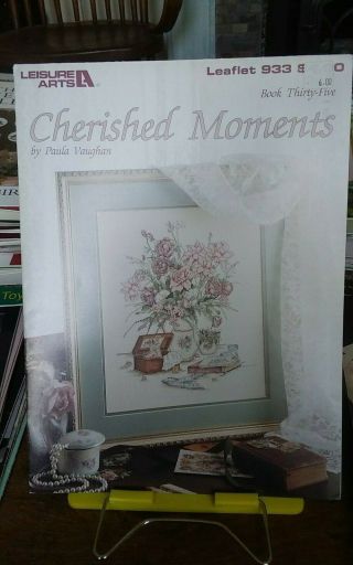 Vtg Cherished Moments Paula Vaughan Cross Stitch Chart Book 35 Leaflet 933