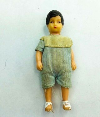Vtg Miniature Rubber Dollhouse Doll Boy Konigseer Puppen Caco German Type
