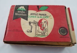 Vtg White Mountain Apple Peeler Parer Corer & Slicer / Instructions