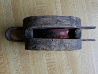Vintage Pulley Single Anvil Maker American (Block and tackle) 2