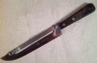 Vintage " Carve - N - Saw " Knife With 2 Rivet Wood Handle,  Hunting Or Camping,  12.  75 "