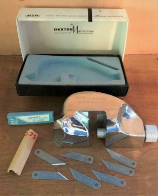 Vintage Dexter Mat Cutter 7 Blades Box Artists 3 Professional Framing