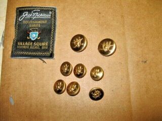 Vintage Jack Nicklaus Set Of 8 Replacement Gold Tone Blazer Buttons Bear/clubs