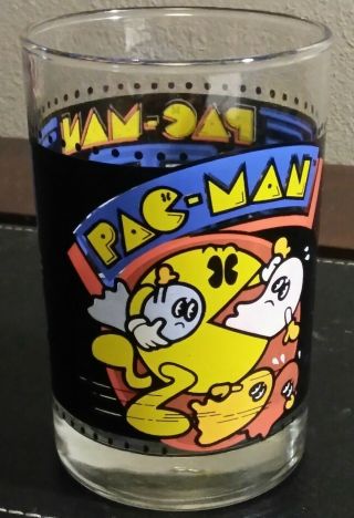L@@k Vintage 1980 Pac Man Glass Bally Midway Arby 