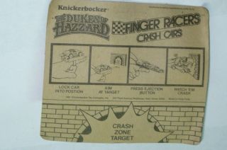 KNICKERBOCKER DUKES OF HAZZARD FINGER RACER GENERAL LEE Vintage Unpunched 2