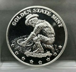 Vintage Golden State Gsm Prospector - Eagle 1 Oz.  999 Fine Silver Round