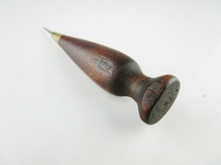 Vintage Wood Handle Awl Pick Scribe Sharp Point Leatherworking Hand Tool 5