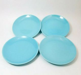 4 Vtg Canonsburg Pottery Temporama Blue 6.  5 " Bread And Butter/dessert Plates