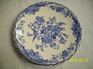 Vintage Bristol Blue White Floral Salad Plate By Crown Ducal Of England 76205?
