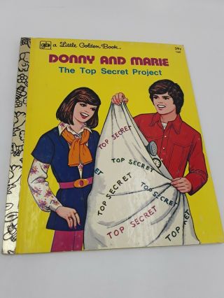 Vintage Little Golden Book Donny And Marie Top Secret Project Osmond Rare